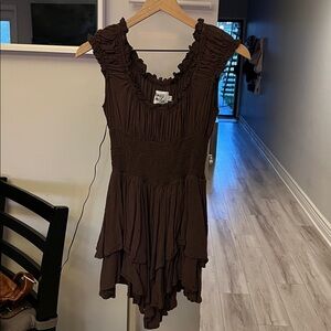 Princess Polly Chocolate Textured Romper